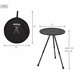 Aktive mesa plegable de camping redonda ligera y compacta Negro