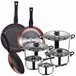 PACK DE 3 SARTENES  + BATERÍA DE COCINA DE 8PC Multicolor