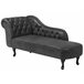 Beliani Chaise longue izquierdo Gamuza sintética NIMES Gris Oscuro