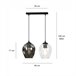 Regleta de techo Domos (2 luces) Cristal - Metal Moderno Ambar