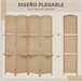 Biombo Fibra de Papel HOMCOM, hogar - decoración Marron
