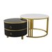 2 en 1, mesa de centro, mesa de salón, 2 cajones 70x70 Negro