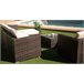 Sofa Chaise Longue + Sillon + Mesa de Ratan PE Marron
