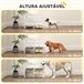 Comedero Perros Elevado MDF, Acero PawHut Blanco