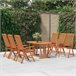 6 Sillas de jardín plegables de madera maciza de eucalipto Marron