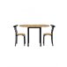 Set Mesa y 2 Sillas - Modelo LEVA - Sobre+asiento MDF - Estructuras Metal Roble