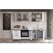 Cocina GILDA ICE derecha blanco brillo y gris claro Blanco