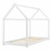 Cama infantil Netstal de madera pino Forma de casa 78x146 Blanco/ Beige