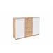 Aparador con 2 puertas y 4 cajones JACKY Blanco/ Madera
