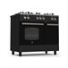 ALPHA Cocina de Gas VULCANO ELITE PRO-90PB Portabombonas Cristal Negro, Wok, Ventilador y Temporizador. *Alta Gama** Negro