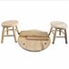 WELL HOME - Conjunto infantil (Mesa + 2 taburetes) en madera de pino Marron