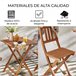 YOEVU -Set de Madera de Acacia, 1 Mesa y 2 Sillas Plegables Acacia