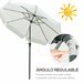 Sombrilla de Jardín Aluminio, Metal, Poliéster Outsunny 266x266 Crudo