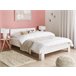Beliani Cama con somier Madera de pino ROYAN 147x207 Blanco