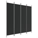 Biombo - Separador Divisor de 4 paneles Negro