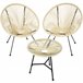 2 sillas de jardín con mesa Beige