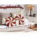 Beliani Cojín decorativo SPIRAL CANDY Blanco/ Rojo