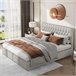 Cama con almacenamiento 200x160 Gris Claro