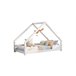 Cama cabaña infantil de madera de pino 206x96 Blanco