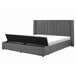 Beliani Cama con somier Terciopelo NOYERS 190x247 Gris