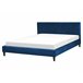 Beliani Cama con somier Terciopelo FITOU 170x214 Azul