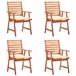 4 Sillas comedor de jardín de madera maciza acacia con cojines Crema