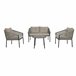 Set jardín MIKA sofá 2 plazas, 2 sillones y mesa de centro Beige