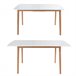 Mesa extensible Helga 120, 6 sillas Nora Blanco