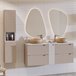 Mueble doble lavabo 4 cajones Riva 140 Blanco/ Beige