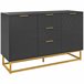 Aparador de Salón MDF, Metal HOMCOM, hogar - muebles de comedor Negro
