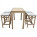 ARUBA Mesa de pie 4 plazas de acacia - cojines de arena Beige