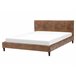 Beliani Cama con somier Terciopelo FITOU 170x214 Marron