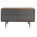 Cómoda madera, acero 7172 Gris Oscuro