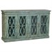 Aparador de madera y cristal con 4 puertas Azul