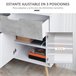 Aparador de Cocina Melamina de Madera, Pino HOMCOM 98 Gris