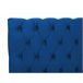 Beliani Cama con somier Terciopelo AVALLON 192x233 Azul Marino