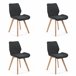 4x silla tapizada SJ.0159 Negro