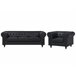 Beliani Conjunto de sofás CHESTERFIELD Negro