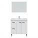 Mueble baño Adam 2 puertas 2 cajones, espejo y lavabo, Blanco brillo Blanco