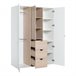 Armario vestidor 3 puertas 3 cajones - Stige Natural/ Blanco