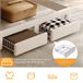 Cama tapizada, LED, USB, 2 cajones Cama tapizada, LED, USB, 2 cajones Beige