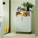 Armario De Suelo Para Baño Con 2 Puertas BZR138-GR SoBuy Verde