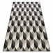 Alfombra de cuerda sisal FLAT Cubos 3D 200x290 Negro