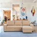 Chaise longue reversible de tela con cama HARRY Camel