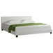 [Coruim] Cama de matrimonio Albacete de cuero sintético Blanco/ Beige