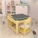 Juego de mesa para niños con 2 sillas Irixoa con cajas MDF Natural