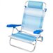 Aktive Silla de playa plegable y reclinable 7 posiciones rayas c/cojín y asas mano Azul
