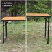 Aktive Mesa plegable aluminio bambú con 4 taburetes Negro/ Madera