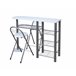 Conjunto barra y 2 taburetes de bar MALACCA II Blanco/ Plateado