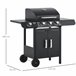 Barbacoa de Gas PP, Acero Outsunny Negro